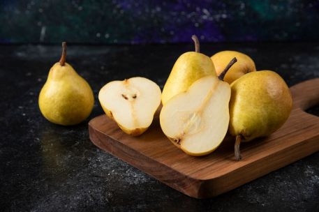 Poire rôtie au Gorgonzola, miel et thym